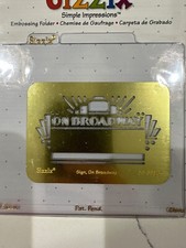 Sizzix Simple Impressions Brass Embossing Folder - Sign, On Broadway 38-9832 New