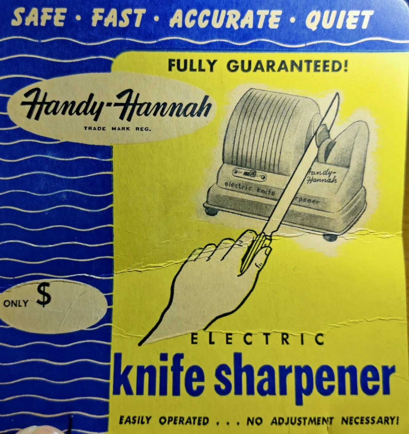 IOB Handy Hannah Vintage Knife Sharpener - 28 W - 120 V - Rotary Wheel Sander
