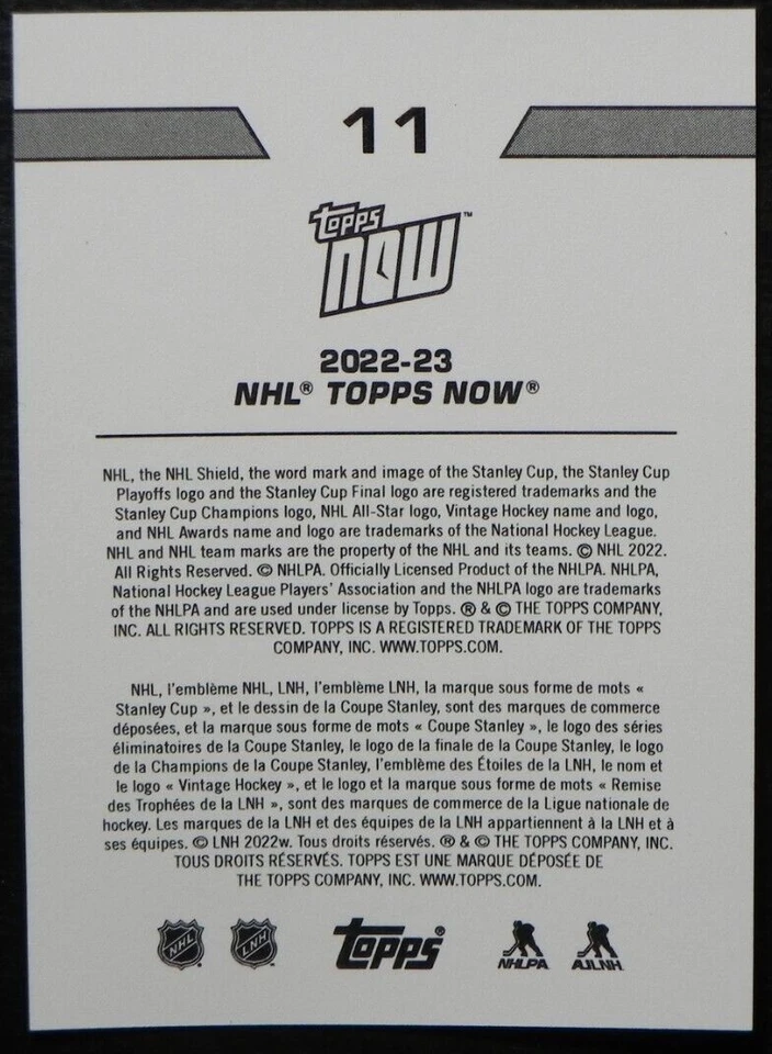 2022-23 22/23 TOPPS NOW NHL Stickers ROOKIE #11 Elmer Soderblom Red Wings - Image 2 of 2