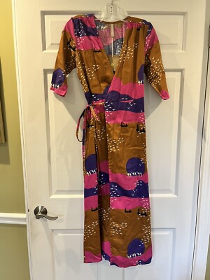 chinese dress ladies Maxi Wrap Dress Pink Floral - Fair Trade Dresses main image 1