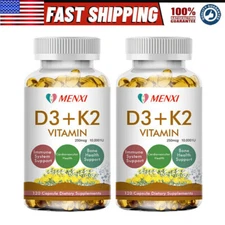 240PCS Vitamin K2 MK7 D3-10000IU Supplement,Bio Perine Capsules Immune Health