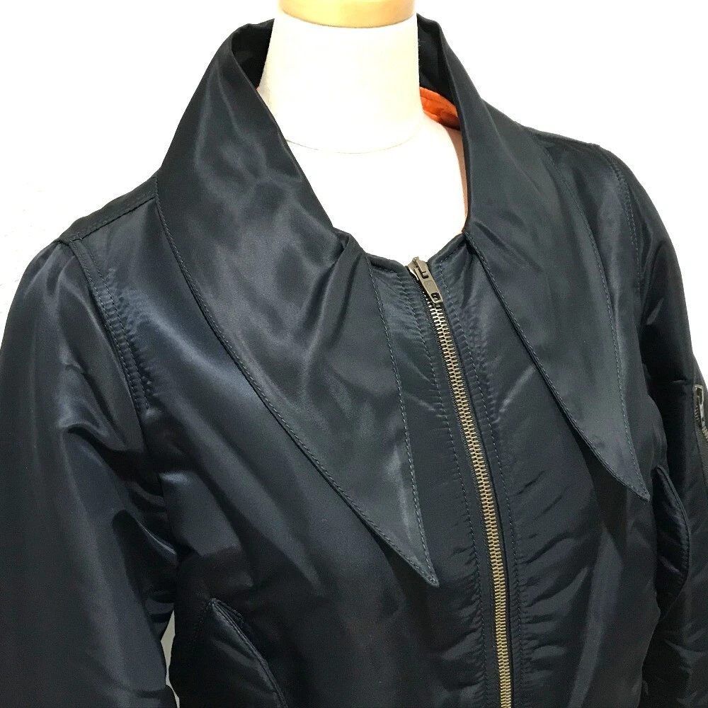 UNUSED BALENCIAGA 479755 Color Scarf Cropped Bomber Jacket Nylon Black eBay