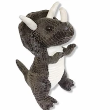 Hugfun Int'l  Triceratops Dinosaur Stuffed Animal Plush Realistic Sound 15"