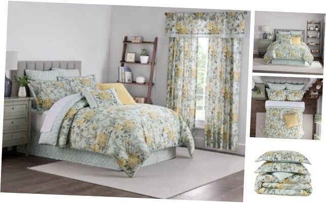 Peony Gardens 4 Piece Cotton Comforter Set, Embellished All King ['Taupe']