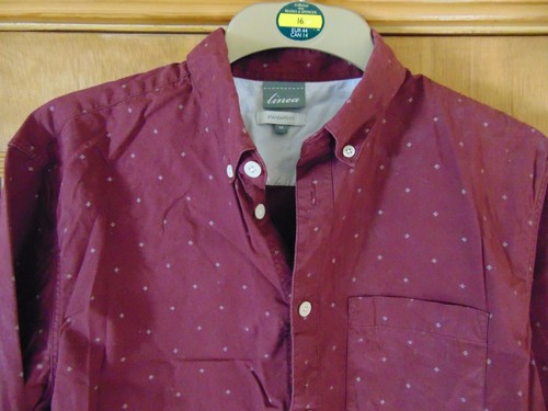 Linea Burgundy Shirt Long sleeved cotton shirt Casual Shirt Size M Used VGC - Picture 2 of 3