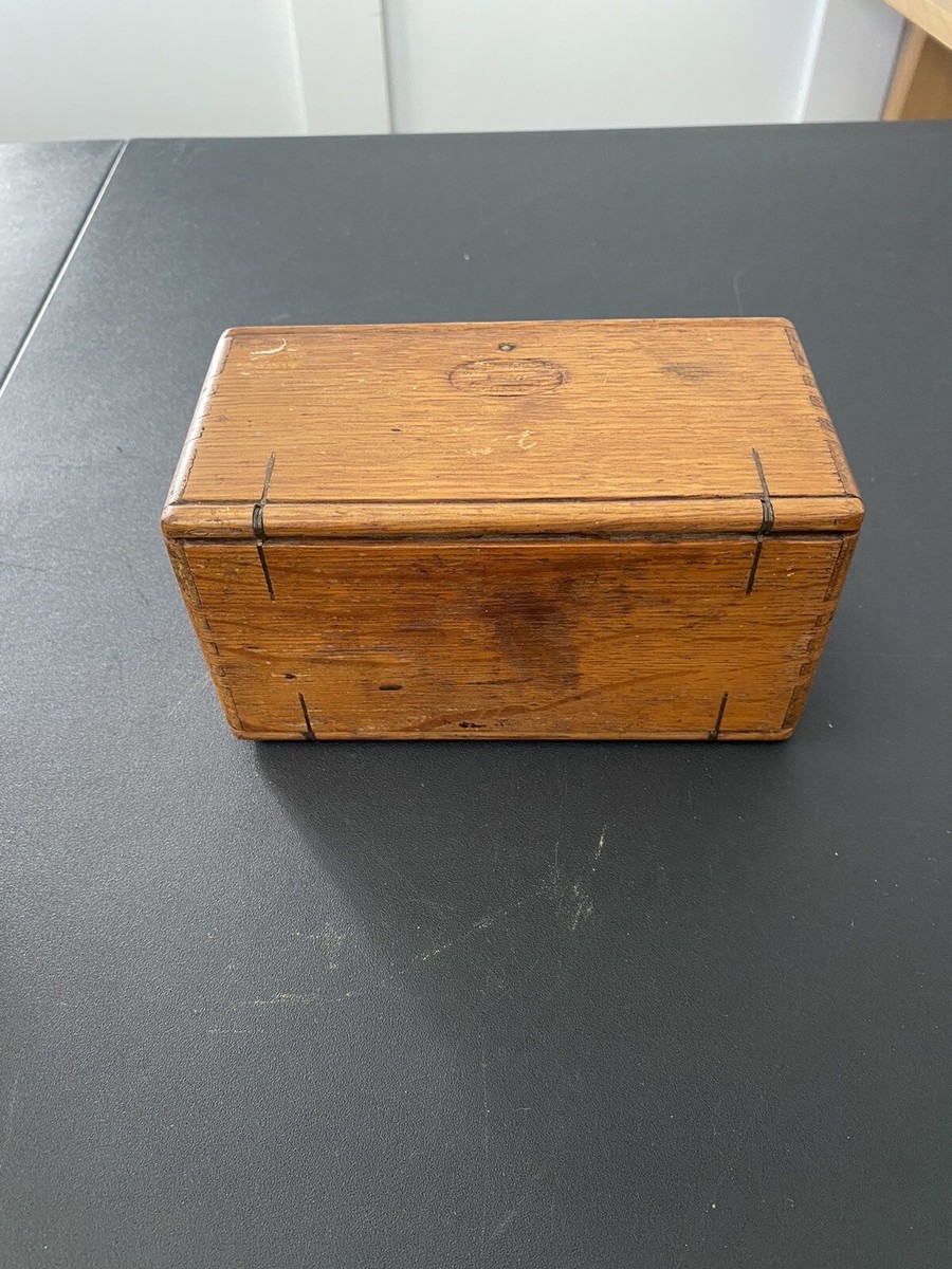 Antique Singer Sewing Patented Feb. 19 1889 Oak Puzzle Box NICE