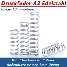 Molla a Compressione Filo Dia 1,2mm Molle a Pressione/Bobina A2/304 Acciaio Inox