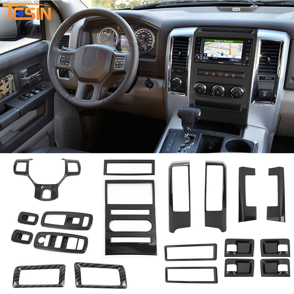 19x Interior Decoration Cover Trim Kit Accessories For Dodge Ram