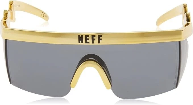 Gafas de sol NEFF para hombre Brodie envolventes deportivas UV400 rectangulares doradas nuevas Foto 2 de 4