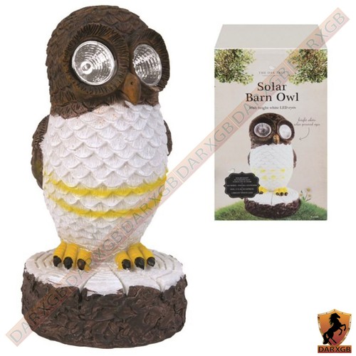 New Traditional Barn Owl Solar Powered with Bright LED Light Eyes Animal Theme - 第 1/3 張圖片
