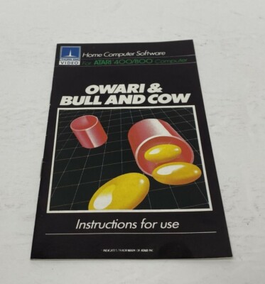 Owari & Bull Cow Atari Spielprogramm Anleitungen Für Atari 400 800