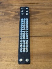 Women's Fashion Black Leather Adjustable Studded Rhinestone Bling Wrap Bracelet