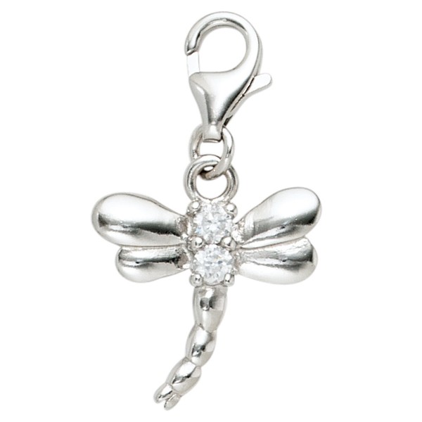 "Jobo \"40528\" EinhäNger Charm Libelle 925 Sterling Silber Rhodiniert 2 Zirkonia"-image