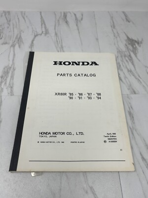 #ad Honda parts catalog XR80R Tokyo Japan April 1993 Tenth Edition $21.25