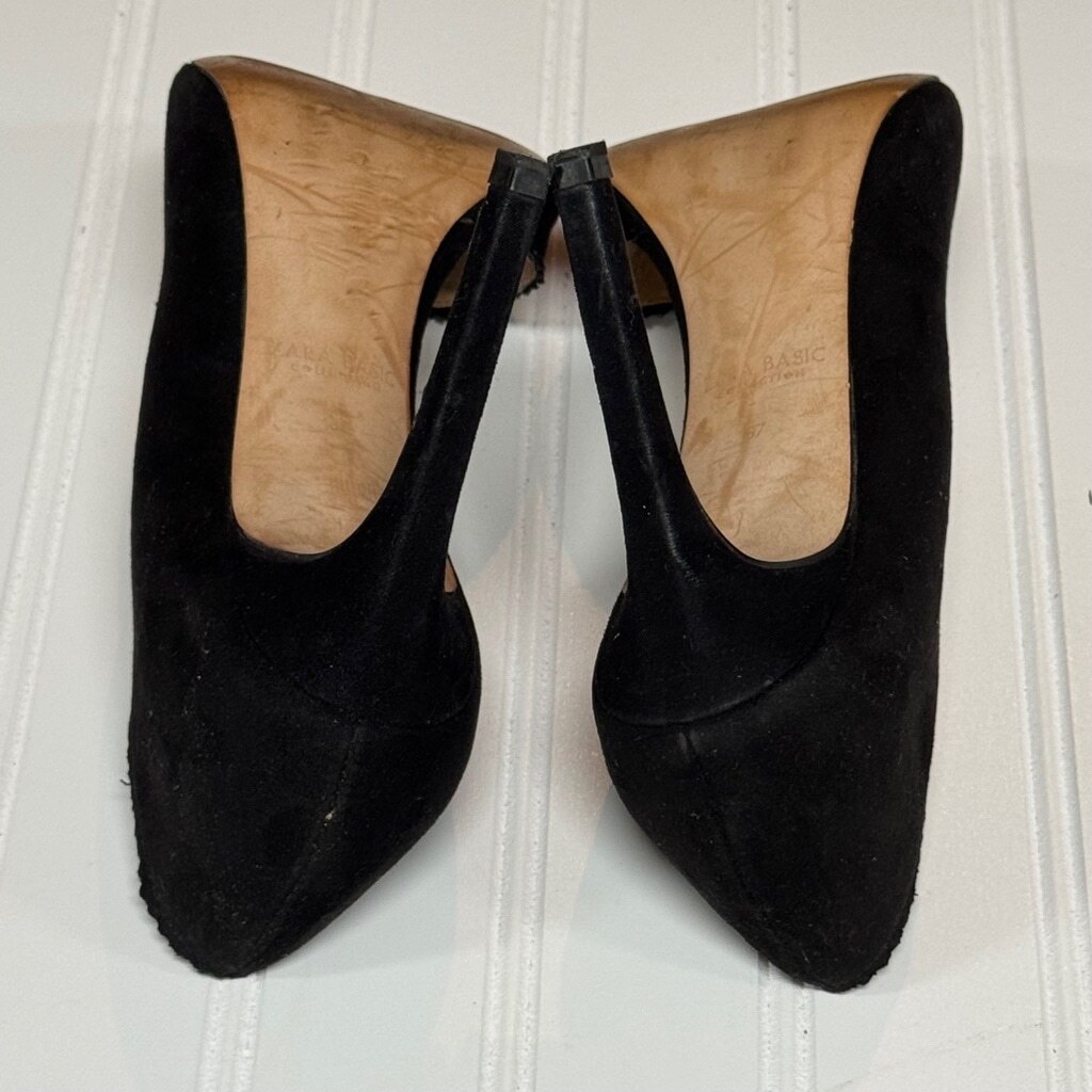 ZARA BASIC COLLECTION Black Suede Effect Open Tot… - image 6