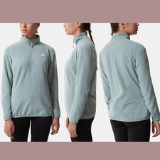 NWT The North Face XS 100 Glacier Quarter-Zip Fleece in Silver Blue S425
