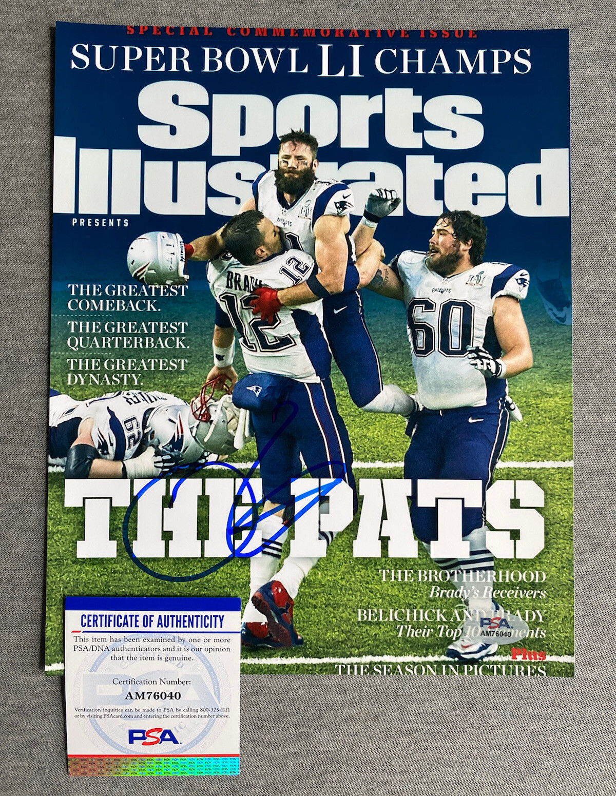 Julian Edelman Autographed Memorabilia Signed Photo, Jersey