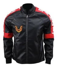 Mens Smokey And The Bandit Burt Reynolds Vintage Biker Bomber Leather Jacket