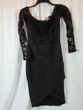 NWT Windsor Black Lace Top Snug Stretch Bottom Dress Sz Small Poly Spandex