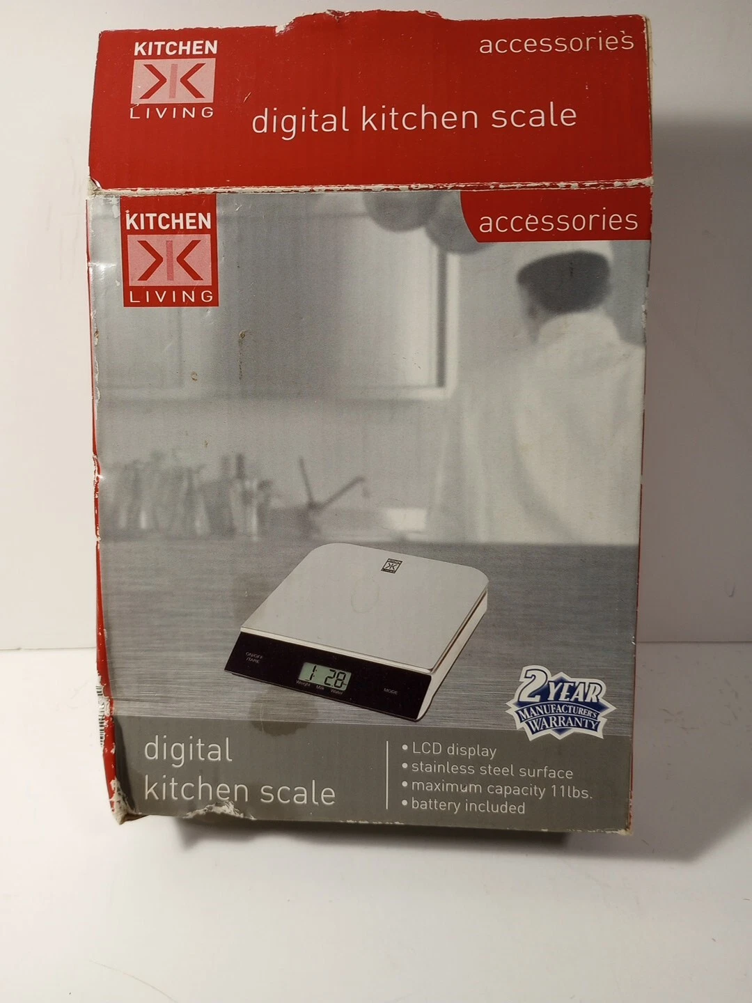 Digital Scale Kitchen Living LCD Display Stainless Steel Surface