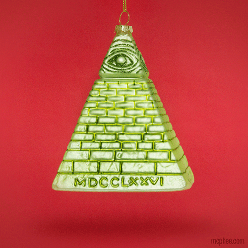 Dollar Pyramid Ornament - Holiday Art Hand-Blown Glass Decor ® Archie McPhee - Picture 4 of 5