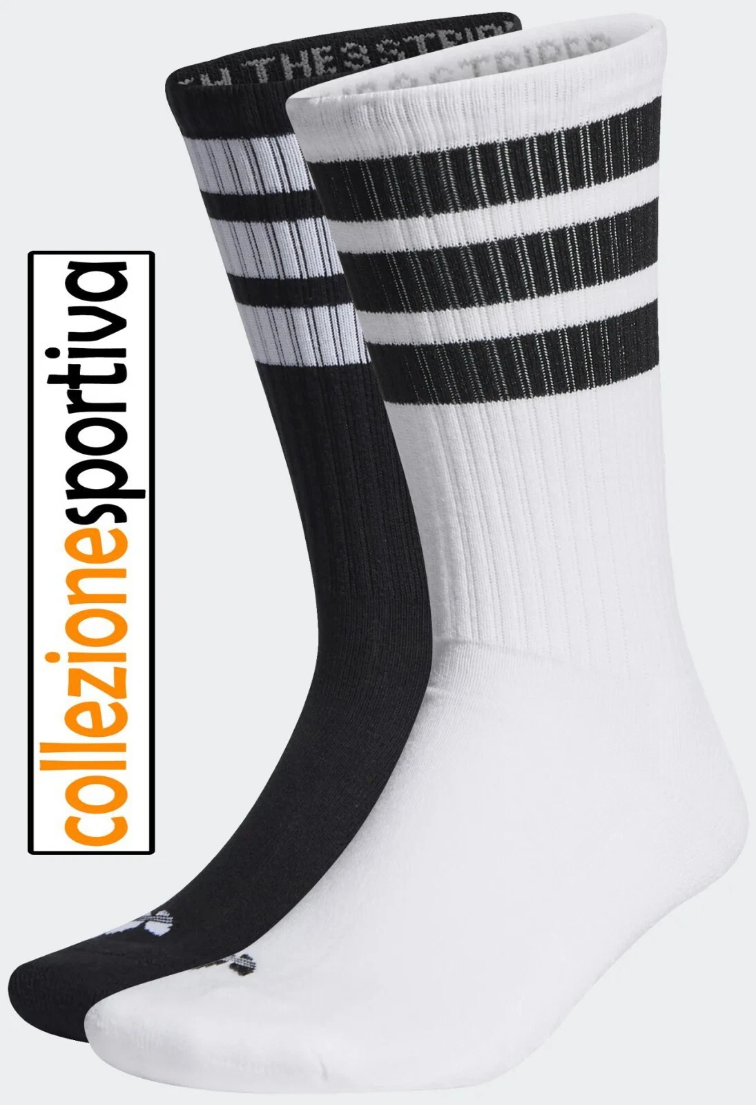 CALZE CALZINI ADIDAS ORIGINALS 3 STRIPES HC9531 col.bianco+nero