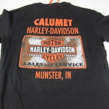 Harley Davidson I Got Mine At Munster Indiana T-Shirt Black Size Small Camo