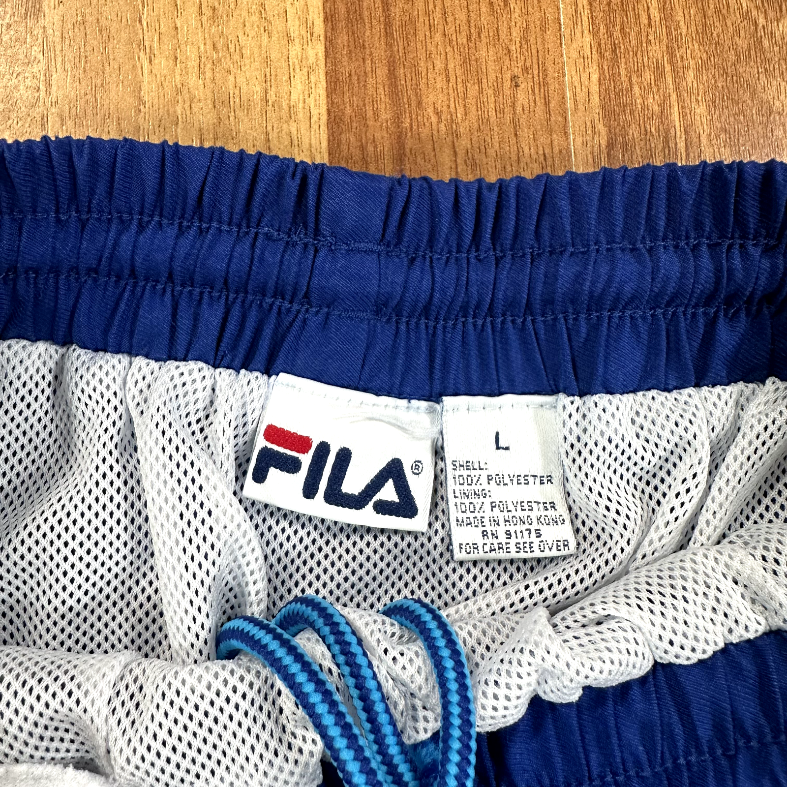 Pantaloncini Fila Vintage Uomo Grandi Blu Corti Allenamento Atletico Palestra Made Hong Kong