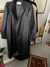Weather Wise Womens 7/8 Black Raincoat Overcoat Outerwear Vintage Zip Liner-good