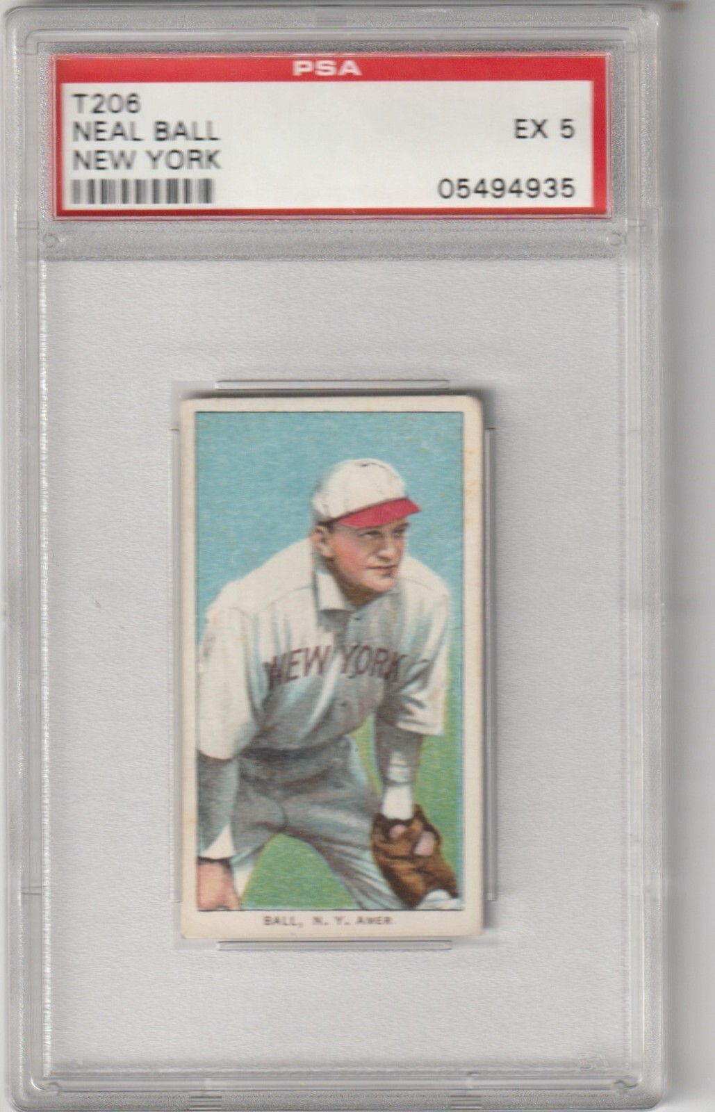 T206 Piedmont Neal Ball, New York, PSA EX 5