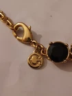 Vintage Black & Gold tone Beaded Necklace Costume Jewelry 18"