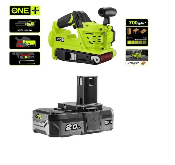 Ryobi One+ 18 V Akku-Bandschleifer R18BS-0 Mit 1X2,0Ah Akku Ohne LadegeräT-image