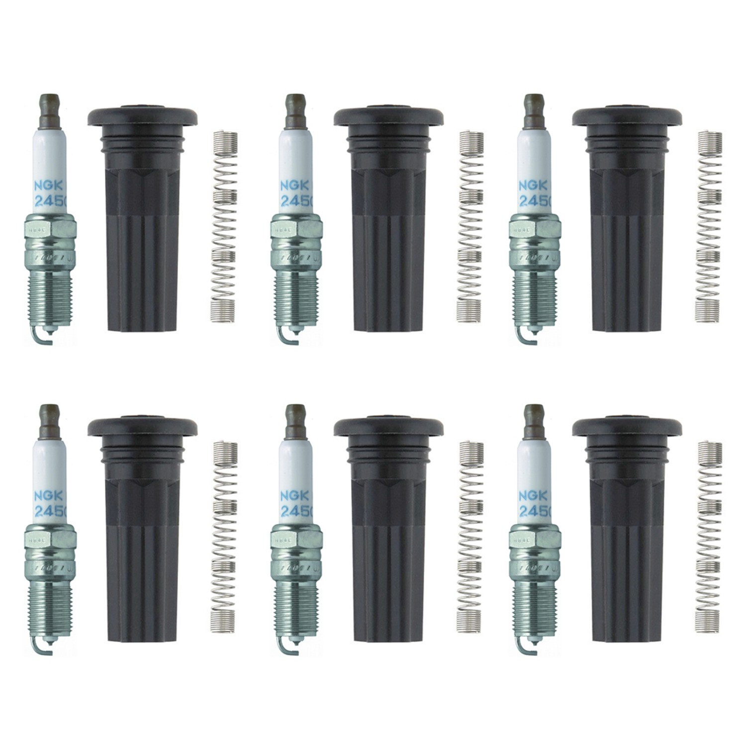 NGK 6 Laser Platinum Spark Plugs  Denso Coil Boots Kit for Lincoln LS 3.0L V6