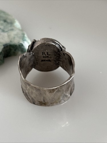 QVC Regina Lane RL Israel Sterling Silver 925 LEAF Roman Glass Ring Sz 8.5 EUC - Picture 3 of 5