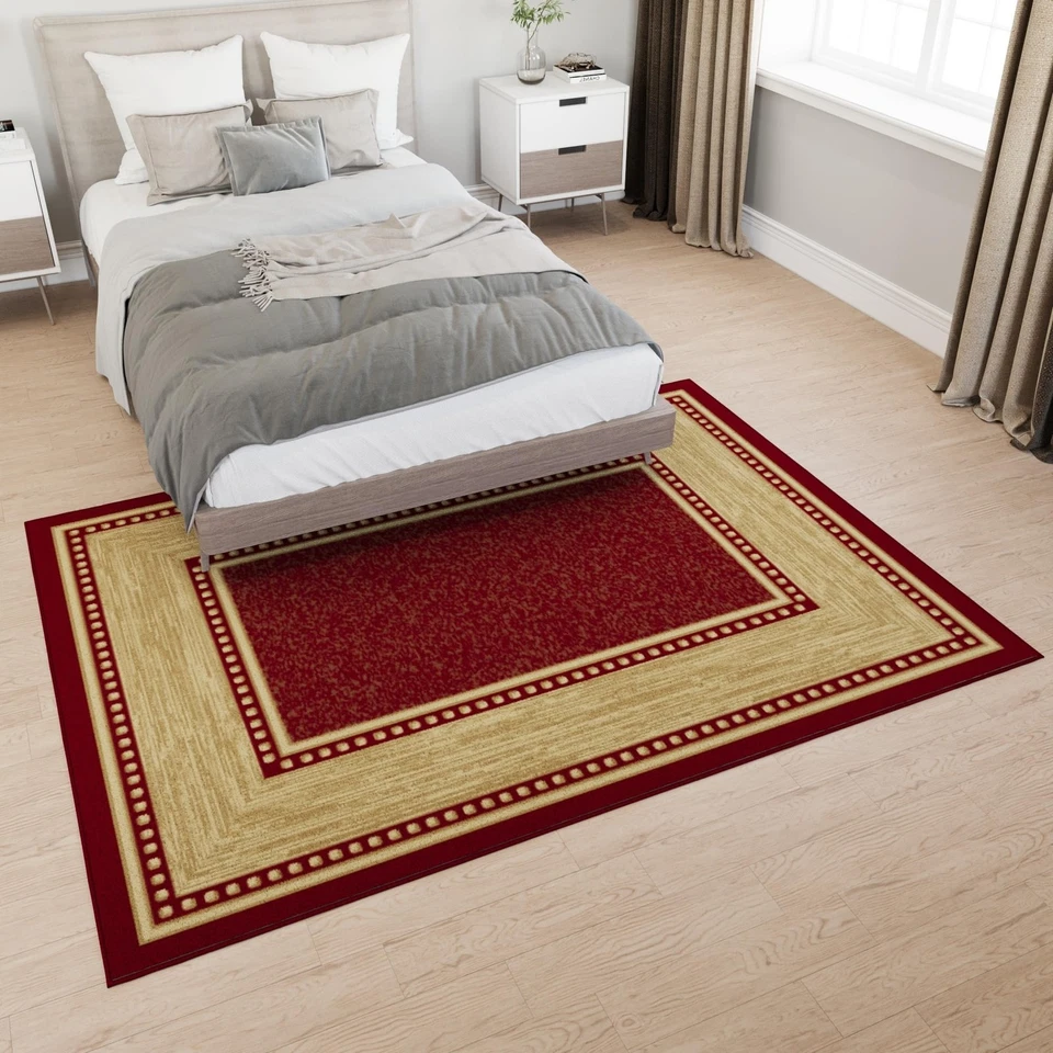 Alfombras de 5' x 6'6" para sala de estar alfombra de borde para dormitorio - antideslizante duradera... Foto 3 de 4