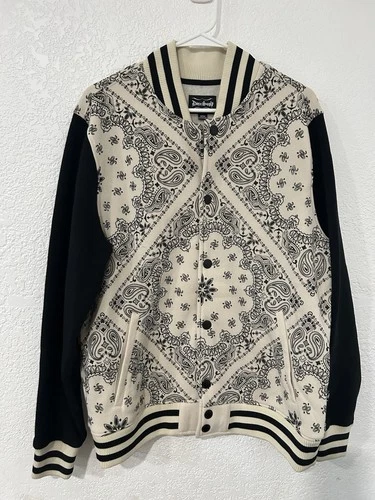 Dogg Supply by Snoop Dogg Paisley Varsity Jacket Men’s Size Medium - product listing photo