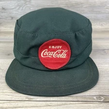Vintage Coca Cola Hat Cap Delivery 1950s Driver Army Paper Boy Fiddler Patch Pop