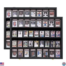 VERANI 36-Card Graded Baseball Display Case - Lockable UV-Protected Wall Cabinet