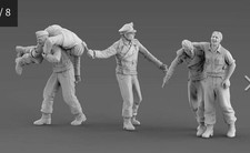 3D printing 1/72 World War II German soldier 5 person model Unpainted