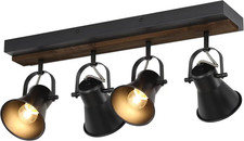 4-Light Track Lighting Kit, Modern Black Ceiling Light for Any Room
