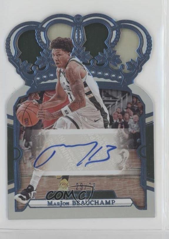 2023-24 Panini Crown Royale Crown Blue 29/75 MarJon Beauchamp #CA-MJN Auto 06mc