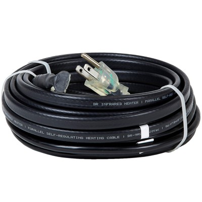 Dr Infrared Heater DR-9RC1012 Heating Cables for Pipes and roof, 12 FT, Black