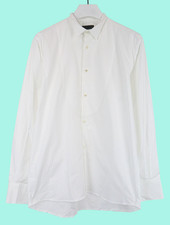 SUITSUPPLY Shirt Men's 16/41 Pique Bib Tuxedo Spread Collar White Long Sleeve