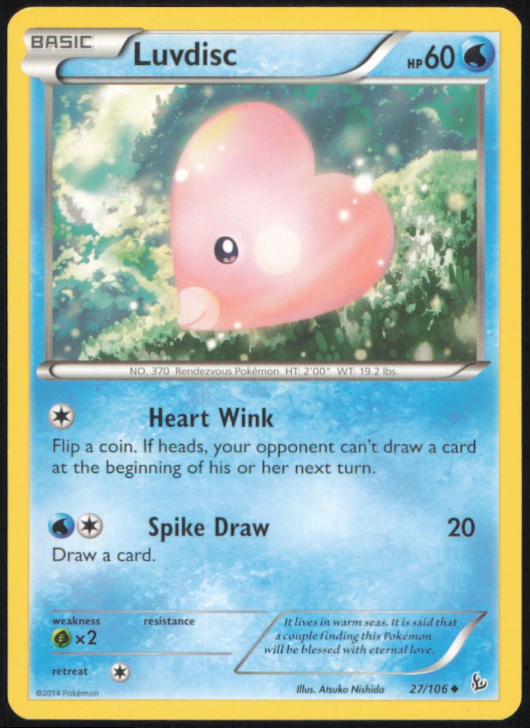 LUVDISC 27/106 UNCOMMON FLASHFIRE POKEMON LIGHTLY PLAYED