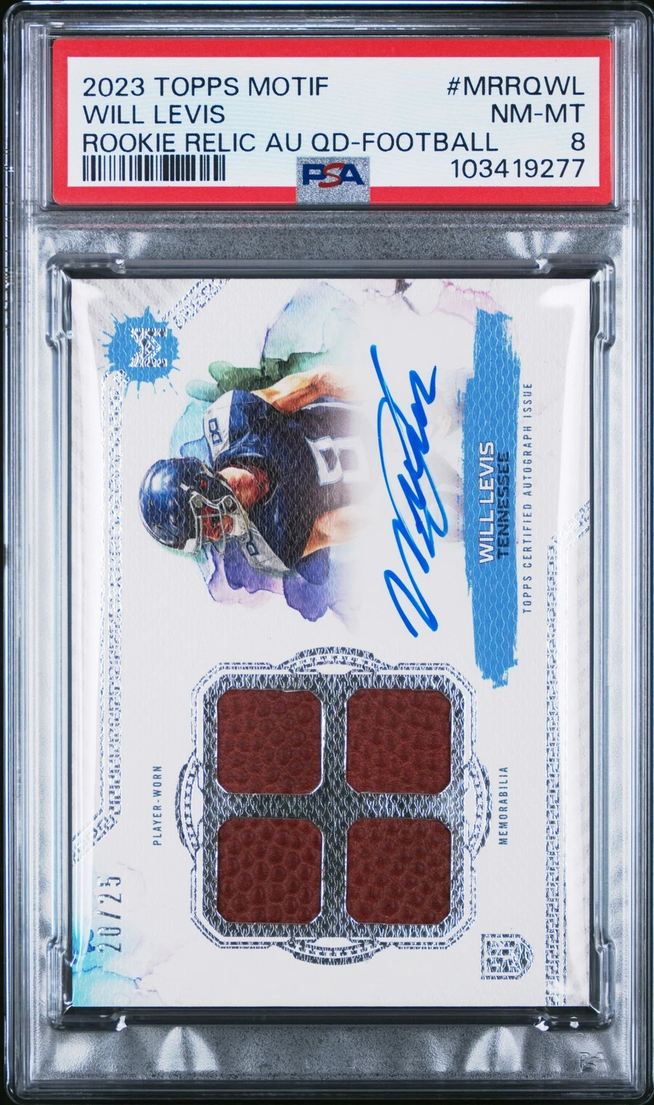 Will Levis Topps Motif Motif Rookie Relic Autograph Quad #MRRQWL Football