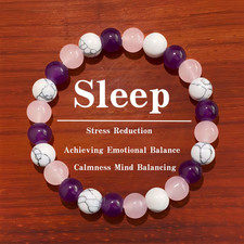 Sleep Aid Bracelet with Hematite Amethyst Bead Bracelet Emotional Mental Balance