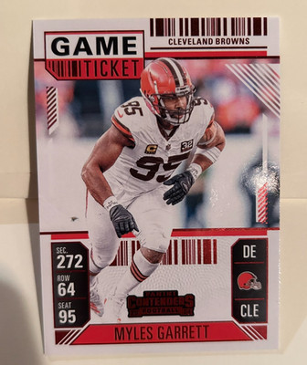 2024 Panini Contenders - Myles Garrett Browns DE #24 Red Game Ticket