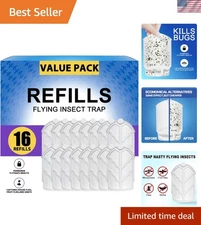 16 Pack Safe Flying Insect Trap Refills for Zevo M364 & Max - Kid & Pet Friendly