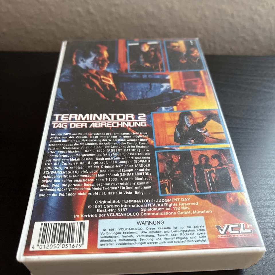 Terminator 2 Tag der Abrechnung m. Arnold Schwarzenegger VHS 1991 Kiste11 - Bild 2 von 3