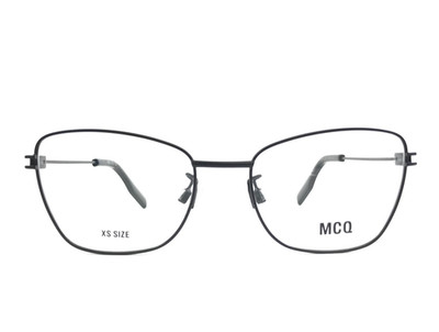 McQ Eyeglasses Frames MQ0370O 005 Shiny Black Cat Eye Wire Rim 50-17-140